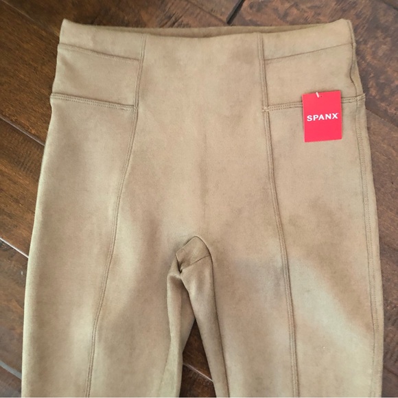 SPANX NEW! Camel Faux Suede High-Waist Leggings - Size Medium - Picture 2 of 7